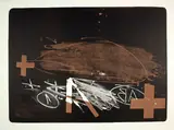 A effacé by Antoni Tàpies, 1974, Colour lithograph, offered Jun 2023