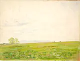 Albert Trachsel, Landschaft mit Baumgruppe bei Genf, Around 1900, Watercolour on paper