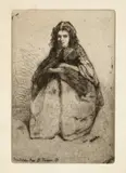 Fumette by James Abbott McNeill Whistler, Around 1859, Line etching and drypoint, offered Jun 2023