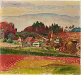 Cuno Amiet, Oschwand, 1918, Oil on strong paper over cardboard