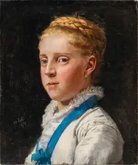 Albert Anker, Bildnis Frieda Moser, 1875, Oil on canvas