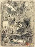 Marc Chagall, La vision du peintre, 1980, Indian ink, pastel, colour pencils and pencil
