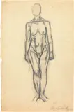 Alberto Giacometti, Nu debout, circa 1934, Drawing in pencil