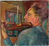 Giovanni Giacometti, Violinspieler (Bruno Giacometti), 1927, Oil on canvas