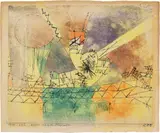 Paul Klee, "Scizze zu den Psalmen", 1915 - work number 1915.142, Pen and watercolour on paper on cardboard