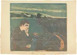 Edvard Munch, Melancholie I, 1896, Woodcut