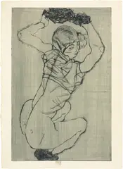 Kauernde by Egon Schiele, 1914, Drypoint, offered Jun 2022
