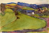 Cuno Amiet, Hellsau, circa 1895, Watercolour