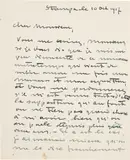 Giovanni Giacometti, Handschriftlicher Brief, mit der Anrede "Cher Monsieur", 1917, Sheet with 4 pages of text in ink, dated "Stampa, le 10 oct 1917"