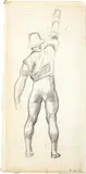 Ferdinand Hodler, Skizze zu "Einmütigkeit, Schwörender", circa 1912, Pencil, squared