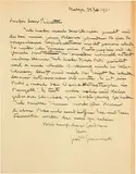 Giovanni Giacometti, Handschriftlicher Brief an "Herr Pedretti"