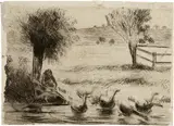 Camille Pissarro, Gardeuse d'oies, 1888, Drypoint