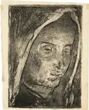 Giovanni Giacometti, Kopf der Maria – Frauenkopf, leicht nach rechts geneigt, 1898, Etching