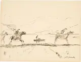 Giovanni Giacometti, Reiter am See, Around 1925, Ink brush