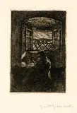 Giovanni Giacometti, Mamma alla culla – Mutter und Kind an der Wiege sitzend, 1898-1900, Etching
