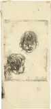 Giovanni Giacometti, Kinderkopf de face und Kinderkopf im Profil, Around 1902, Etching, proof