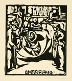Giovanni Giacometti, L’ombrellaio – Der Schirmflicker, Around 1920, Woodcut
