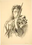 Giovanni Giacometti, Der Violinspieler – Bruno Geige spielend, Probably 1930-1931, Lithograph