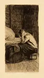Käthe Kollwitz, Frau an der Wiege, 1897, Line etching, drypoint and emery
