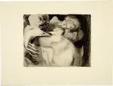 Käthe Kollwitz, Tod und Frau um das Kind ringend, 1911 (edition 1946-1965), Line etching and drypoint
