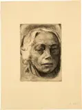 Käthe Kollwitz, Selbstbildnis, 1912, Line etching and drypoint