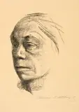 Kleines Selbstbildnis nach links by Käthe Kollwitz, 1922, Lithographie, offered Jun 2022
