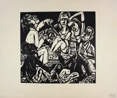 Hermann Scherer, Atelierfest, Around 1925/26, edition 1974/76, Woodcut