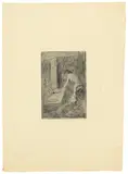 Edgar Degas, Le petit cabinet de toilette, 1879-1880, Drypoint, lightly reworked with charcoal