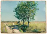 Ferdinand Hodler, Weiden am Wegrand, Circa 1890, Oil on canvas