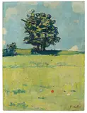 Ferdinand Hodler, Landschaft mit Baum, Circa 1893, Oil on canvas