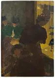 Félix Vallotton, Devant la vitrine, Circa 1895, Oil on cardboard