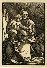 Hans Sebald Beham, Die Heilige Familie unter dem Zelte, Circa 1521, Woodcut