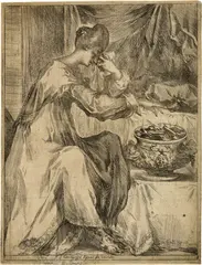 Jacques Bellange, Tod der Porcia, 1613-1616, Etching