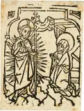 : 72 Der auferstandene Christus erscheint seiner Mutter, Der auferstandene Christus erscheint seiner Mutter, Circa 1460, Woodcut