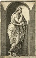 Marcantonio Raimondi, Die Muse, nach Raphael, Circa 1515, Engraving