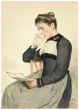 Albert Anker, Der Kondolenzbrief, 1905, Watercolour