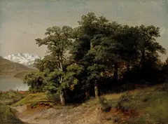 Alexandre Calame, Vue d'Oberhofen, Circa 1836-1843, Oil on paper