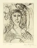 Marc Chagall, Le portrait du peintre, 1967, Etching