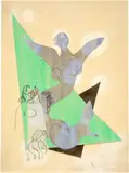 Henri Laurens, Poseidon et la sirène, 1949-1951, Watercoloured papers, cut out, glued as a collage and completed with drawing in black chalk and pencil
