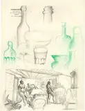 Le Corbusier, Bouteilles et verres - scène cocasse au Brésil