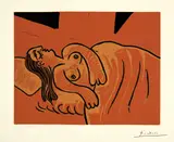 Pablo Picasso, Dormeuse, 1962, Farblinolschnitt auf Arches-Velin