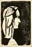 Pablo Picasso, Profil au fond noir, 29 March 1947, Lithograph