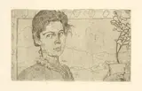 Cuno Amiet, Anna Luder, die zukünftige Gattin des Künstlers mit Geranium