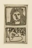 Cuno Amiet, Mädchenkopf (oben) - Frau unter einem Obstbaum (unten)