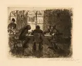 Käthe Kollwitz, Vier Männer in der Kneipe