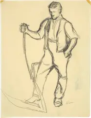 Carl August Liner, Mäher, 1912, Carpenter's pencil