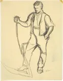 Carl August Liner, Mäher, 1912, Carpenter's pencil