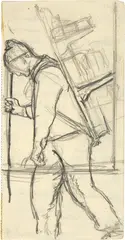 Carl August Liner, Appenzeller Senn, Around 1910, Pencil drawing