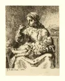 Jean-François Millet, La Bouillie, 1861, Etching