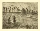 Camille Pissarro, Effet de pluie, 1879, Etching, reworked with aquatint